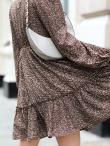 SHEIN Đầm Viên lá sen Họa tiết hoa Boho - Nhiều màu - Xem 5