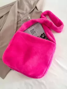 Flaumige Schultertasche - Heißes Pink - Übersicht 2