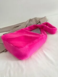 Flaumige Schultertasche - Heißes Pink - Übersicht 4