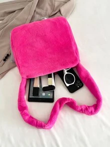 Flaumige Schultertasche - Heißes Pink - Übersicht 6