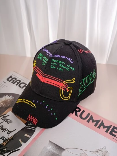 Men Letter Graphic Baseball Cap