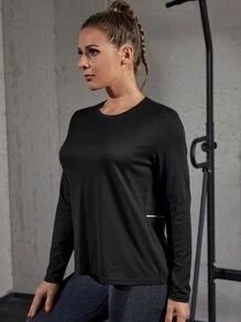 Yoga Basic Áo Tees & Tanks  Thể thao Nữ Slogan - màu đen - Xem 4