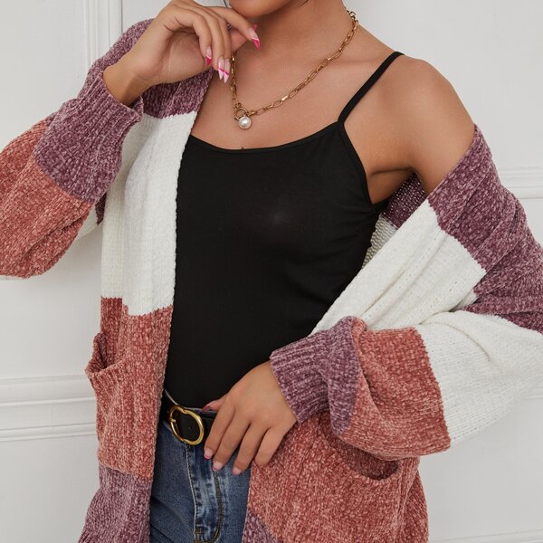 

Cut And Sew Drop Shoulder Cardigan, Multicolor