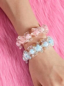 ROMWE Kawaii 2 piezas Pulsera con diseño de estrella - Multicolor - Ver 1