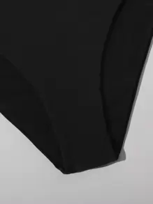 Swim Vcay Summer Beach Plus Solid High Waisted Bikini Panty