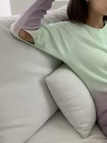 DAZY Ombre Cut Out Sleeve Ribbed Knit Cardigan,Fall Clothes Jacket