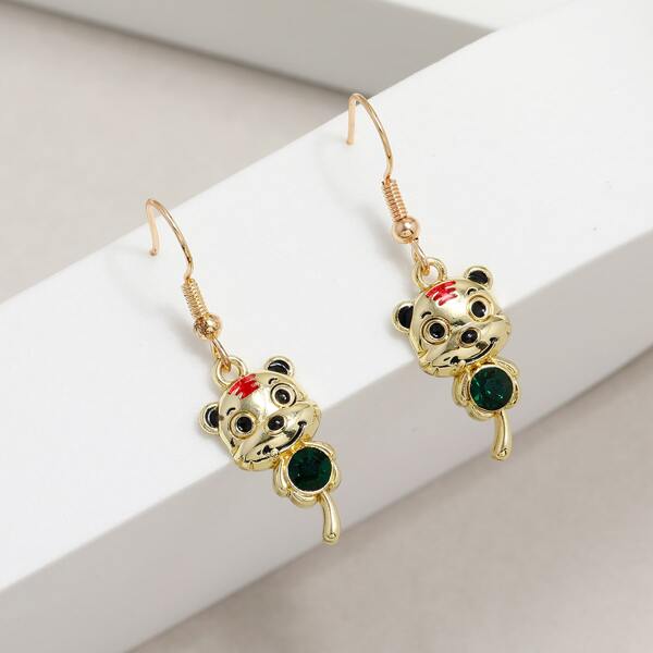 

Tiger Decor Drop Earrings, Multicolor