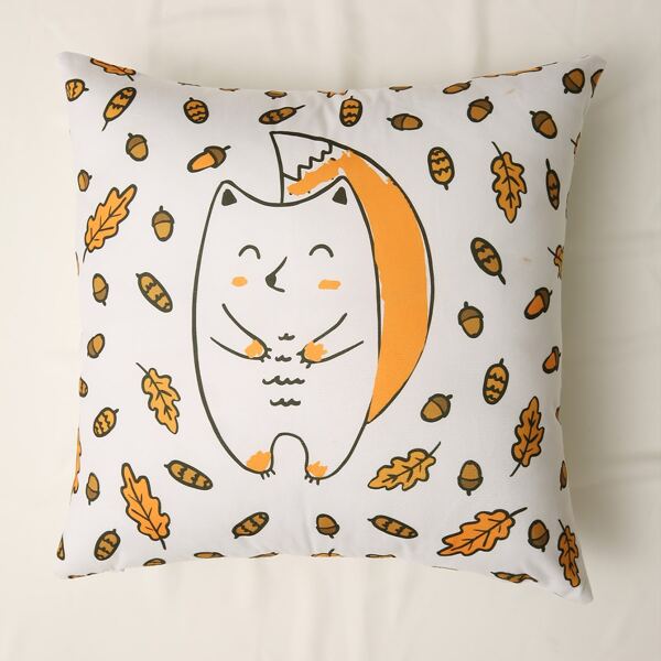

Cartoon Fox Cushion Cover Without Filler, Multicolor