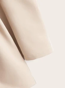 SHEIN 女孩泡泡袖腰帶外套 - 杏色 - 查看 4