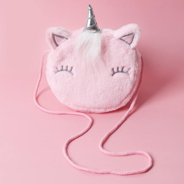 

Girls Cartoon Design Crossbody Bag, Pink
