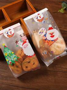 10入組聖誕節卡通圖案隨機包裝袋，婚禮派對禮品袋 - 彩色 - 查看 2