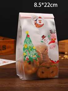 10入組聖誕節卡通圖案隨機包裝袋，婚禮派對禮品袋 - 彩色 - 查看 4