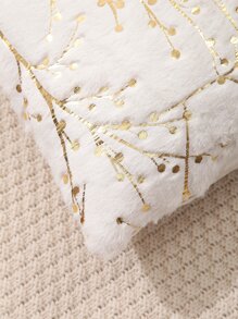 金屬質感葉子圖案靠墊套不附帶墊芯 - 彩色 - 查看 2