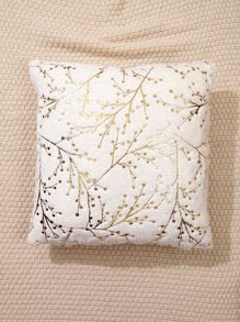 金屬質感葉子圖案靠墊套不附帶墊芯 - 彩色 - 查看 3