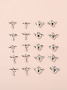 20pcs Heart DIY Pendant