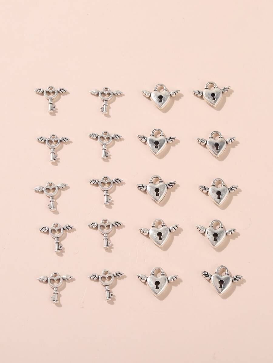 20pcs Heart DIY Pendant