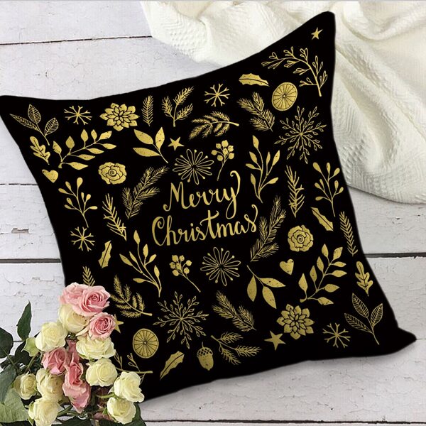 

Christmas Slogan Graphic Cushion Cover Without Filler, Multicolor