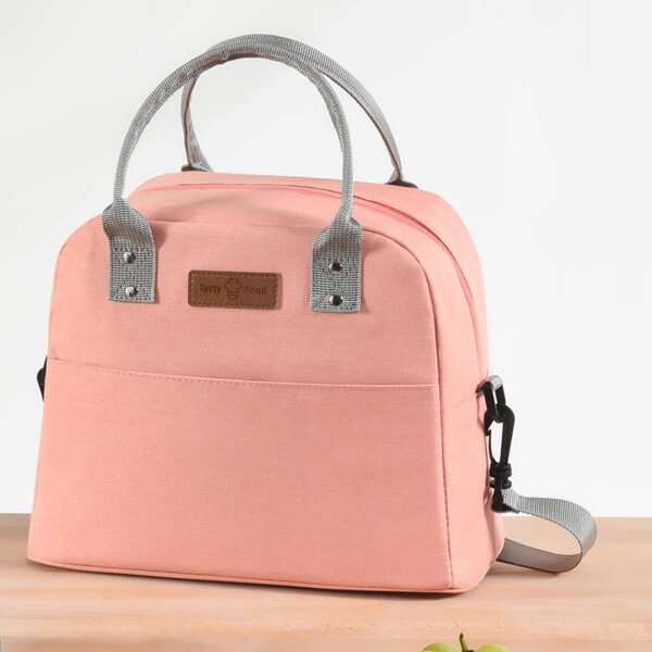 

1pc Portable Thermal Lunch Bag, Watermelon pink