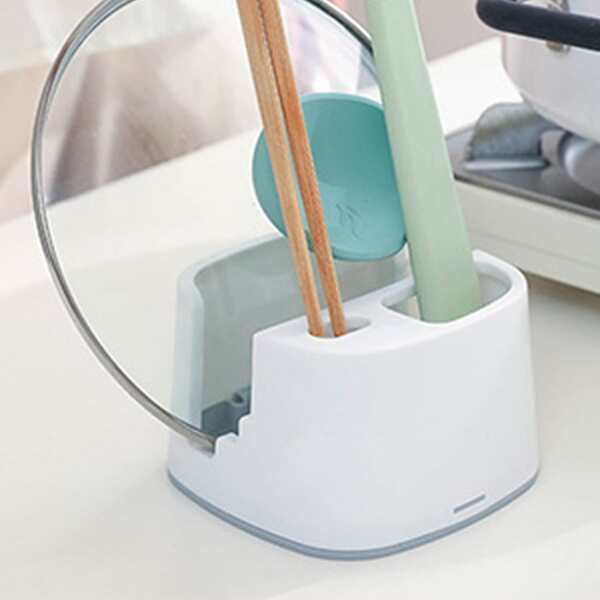 

1pc Multifunction Pot Lid Holder, White