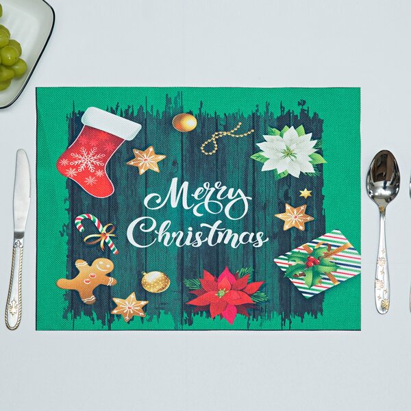 

Christmas Slogan Graphic Placemat, Multicolor