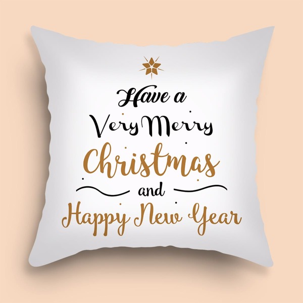 

Christmas Letter Graphic Cushion Cover Without Filler, Multicolor