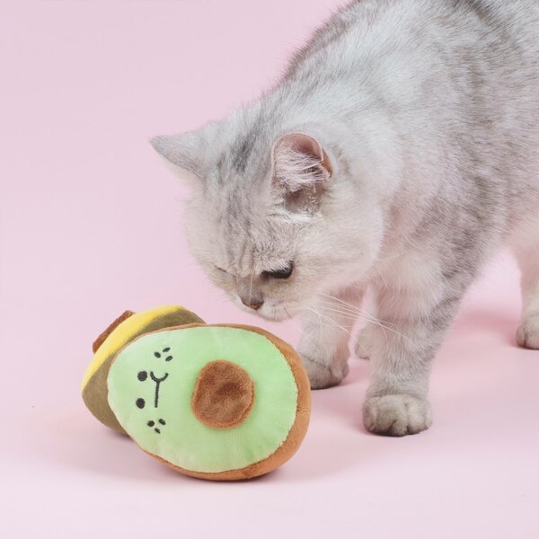 

2pcs Avocado Pet Plush Toy, Multicolor