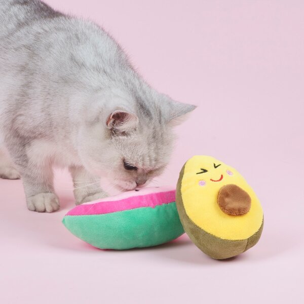 

2pcs Fruit Pet Plush Toy, Multicolor
