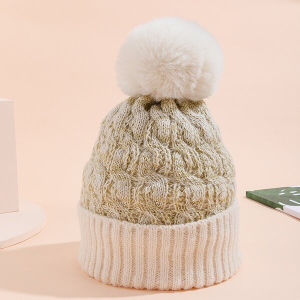 

Pom Pom Knit Hat, Multicolor