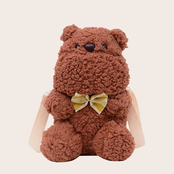

Kids Fluffy Cartoon Design Novelty Bag, Brown