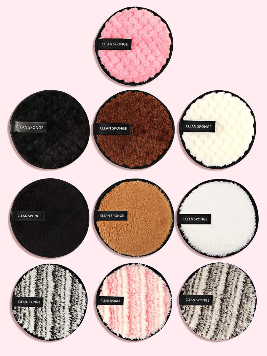 MAANGE 10pcs Makeup Remover Puff,Soft And Skin Friendly Facial Puff,Cleaning Tools Easy Carrying For Travel