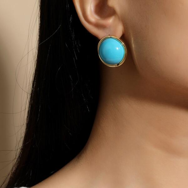 

Round Stud Earrings, Blue
