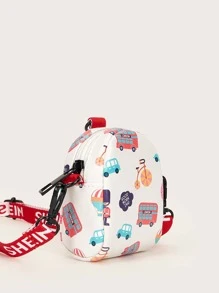 SHEIN Cartoon Print Crossbody Coin Case - Multicolor - View 1