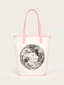 SHEIN Painting Print Tote Bag - Multicolor - View 1