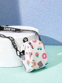 SHEIN Cartoon Print Crossbody Coin Case - Multicolor - View 2