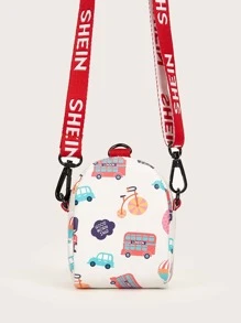 SHEIN Cartoon Print Crossbody Coin Case - Multicolor - View 3