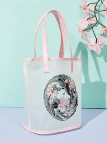 SHEIN Painting Print Tote Bag - Multicolor - View 3