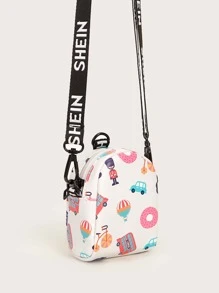 SHEIN Cartoon Print Crossbody Coin Case - Multicolor - View 4