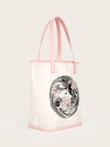 SHEIN Painting Print Tote Bag - Multicolor - View 4