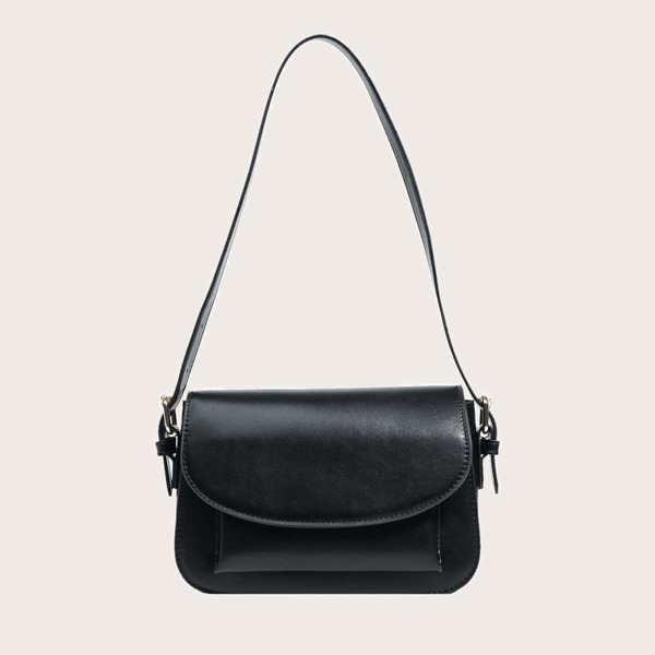 

Minimalist Flap Square Bag, Black