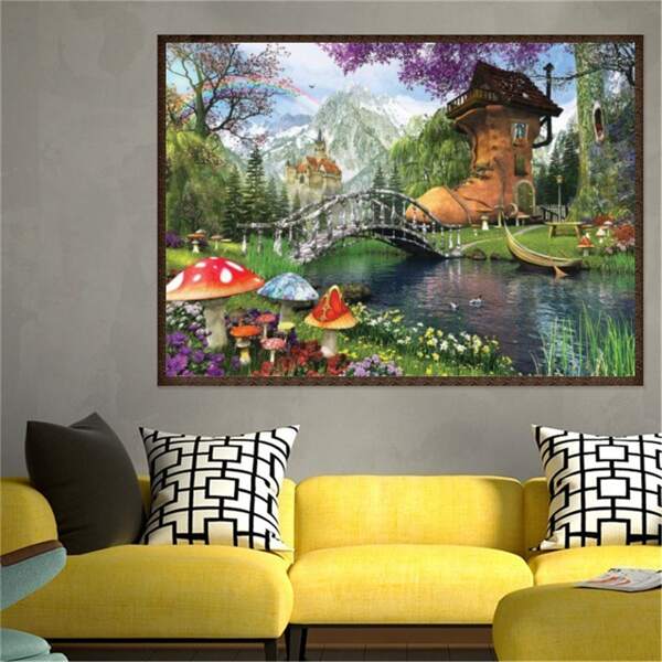 

Beautiful Garden DIY Diamond Painting Without Frame, Multicolor