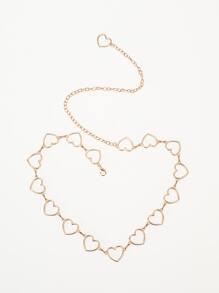 ROMWE 愛心裝飾褲鏈 - 金色 - 查看 2