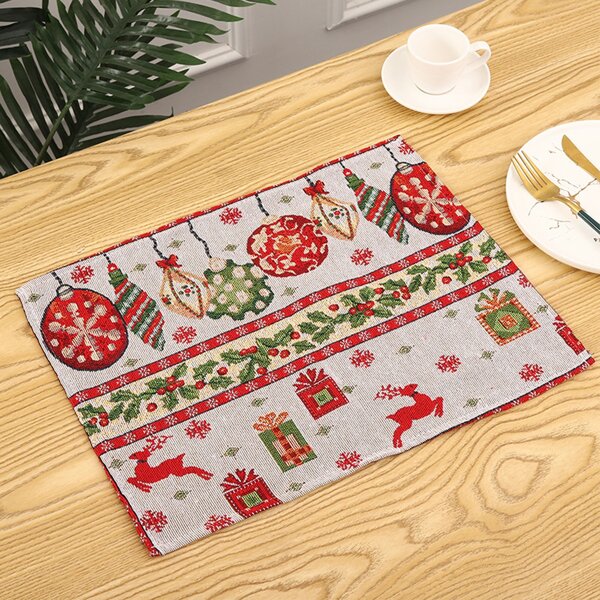 

1pc Christmas Random Pattern Placemat, Multicolor
