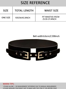 Square Buckle Corset Belt - Black - View 3