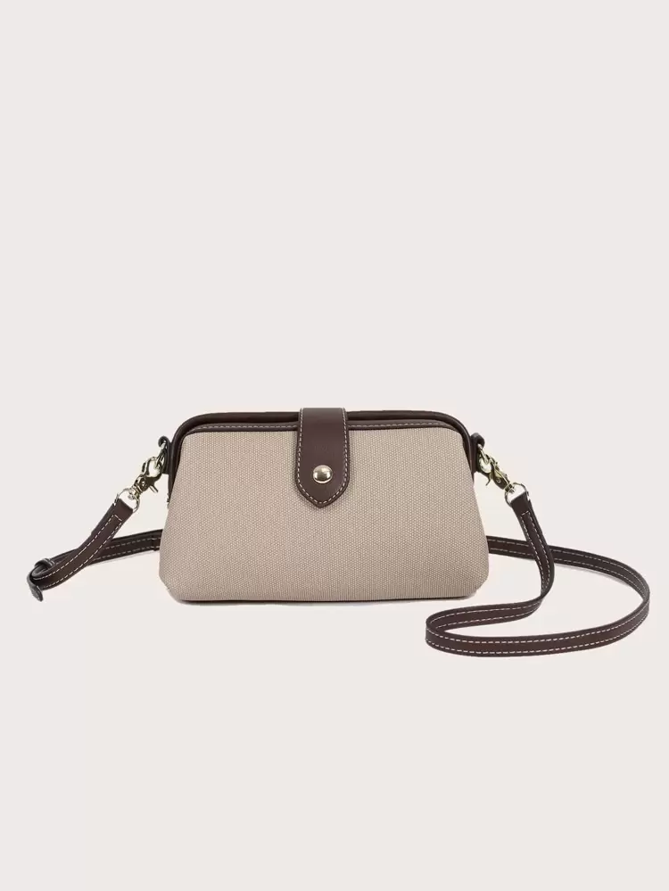 2025 New Fashion Women Handbag, High-End Vintage Blue Patchwork Zipper Crossbody Bag, Casual Clip Shoulder Bag