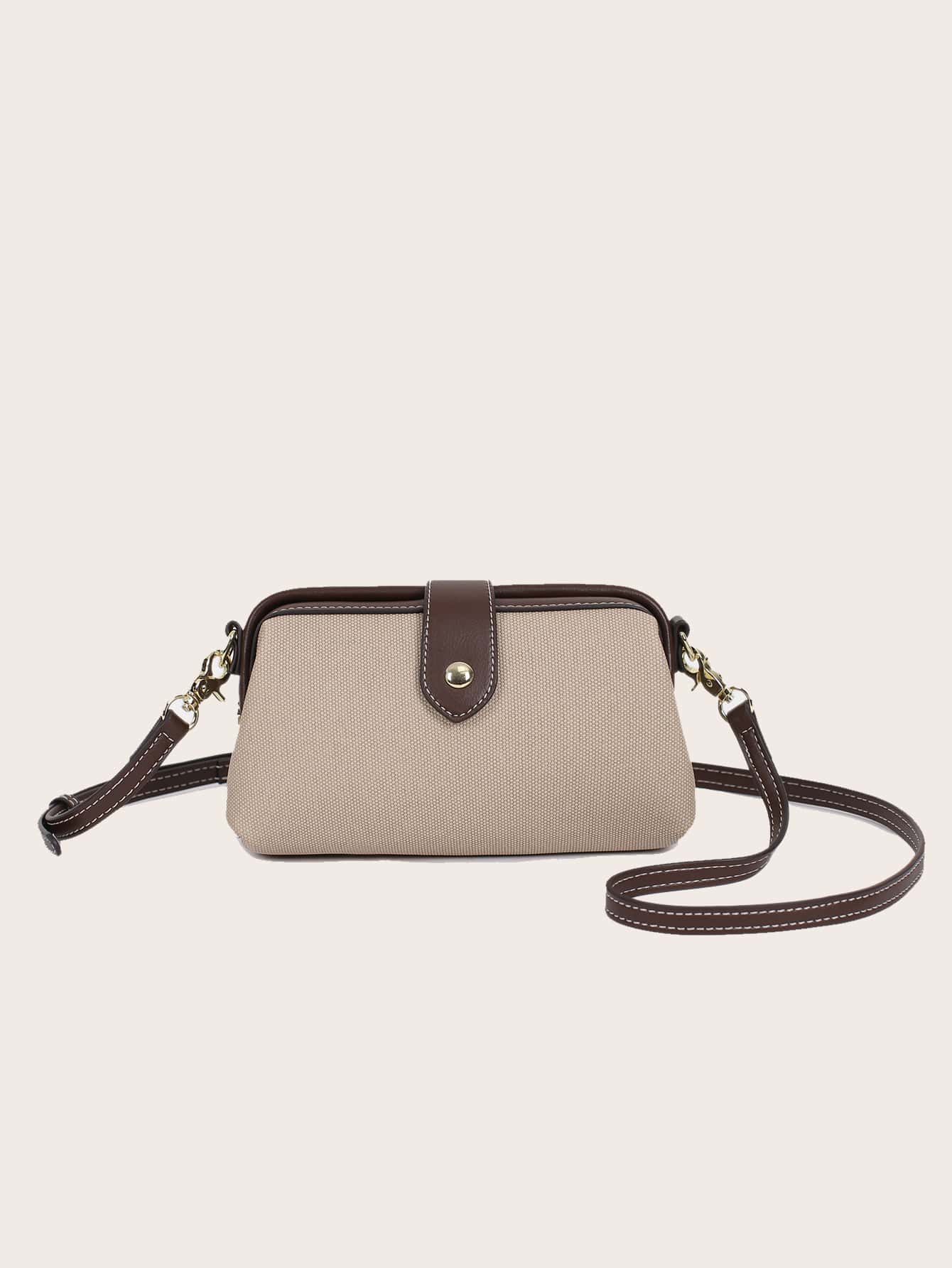 2025 New Fashion Women Handbag, High-End Vintage Blue Patchwork Zipper Crossbody Bag, Casual Clip Shoulder Bag