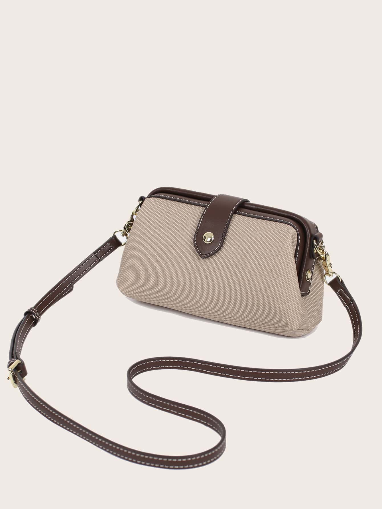 2025 New Fashion Women Handbag, High-End Vintage Blue Patchwork Zipper Crossbody Bag, Casual Clip Shoulder Bag