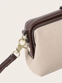 2025 New Fashion Women Handbag, High-End Vintage Blue Patchwork Zipper Crossbody Bag, Casual Clip Shoulder Bag