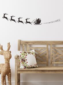 聖誕麋鹿印花牆貼 - 黑色 - 查看 5
