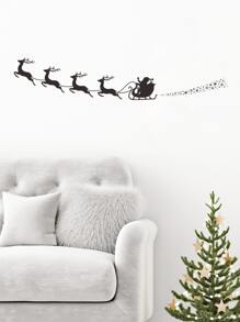 聖誕麋鹿印花牆貼 - 黑色 - 查看 6