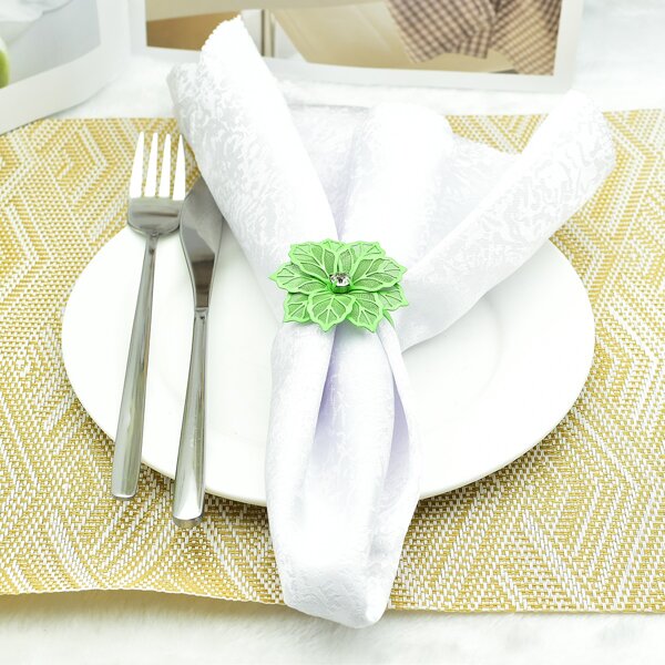 

1pc Flower Shaped Napkin Ring, Green